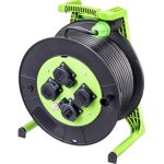 JUMBO® L 2.0 kabelhaspel 3 x 2,5 mm² 40 meter met 4 contactdozen H07RN-F, groen-zwart - 2271.714.2401
