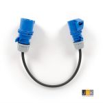 CEE Adapter Starkstrom 32A Stecker 5 polig auf 16A Kupplung 5 polig blau - 323163 - JSK Handelsonderneming