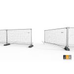 Heras Nylon Loopwiel voor bouwhek met bevestiging klemset