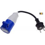 162163 | Normale stekker (Schuko) naar Blauwe CEE 1 fase 16A - Kabeladapter  - JSK Handelsonderneming
