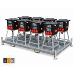 Stapelpallet voor verdeelkasten | Verzinkt mobiel opslagpallet voor verdeelkasten | Opslagrek voor verdeelkasten | afmeting van 2010×1365mm verzinkt hart op hart