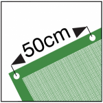 Bouwhek winddoek 176 cm x 341 cm, 150 (gr/m2), rondom gestikte zoom met extra bandversterking van geweven PE - JSK Handelsonderneming