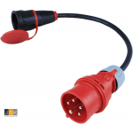 325162 | Kachel adapter kabel van CEE 32A 5-polig naar rubberen contrastekker 230V 2-polig met randaarde