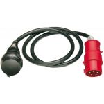 Einhell Aggregaat Verloop Adapter 16A van CEE 5-polig Stekker naar Schuko koppeling rubber 2-polig vrouw, kabel 3x2,5mm²  - 165~>162