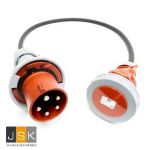 Reefer CEE Converter 32A 5p 6h -> 32A 4p 3h, 480V AC Converter Cord - 0,5 meter - 325324/67