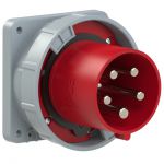 PCE 645-6 | CEE-Flanged plug straight 125A 5p 6h IP67 POWER TWIST | Dimensions (Flange/fixing center): 120x120 mm / 100x100 mm | 400 V (50+60 Hz) red 5p 6h Red IP67