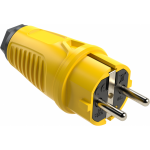 Volrubber stekker geel, voor aansluitdiameter tot 3G2,5 mm², 802.400.05 - I16A / 250V AC / 3p (2P+E), protection rating: IP5