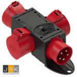 9437413 PCE Distribution Box St. Anton 32A 3P+N+E 400V to 3 x 32A 3P+N+E 400V IP44 Sockets