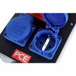 PCE Steyregg CEE 16A stroom verdeelblok 380V - 400V / 2x CEE 5-polig 16A / 2x Schuko 2-polig 16A / Aardlekschakelaar 30 mA (standard) - 9441065