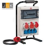 Mobiele stroomverdeler 2 meter IP44 5x4mm² neopreen Brennenstuhl, 3 CEE contactdoos - 16 A: 2x 16A 3P+N+PE (5p) 400V CEE wandcontactdoos - 32 A: 1x 32A 3P+N+PE (5p) 400V