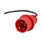 Draagbare stroomverdeler met FI-stekker (verdeelblok met 1x32A + 2x16A CEE-stekkerdozen, 2m oliebestendige kabel, voor gebruik op de bouwplaats en permanent gebruik buiten IP44)