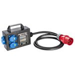 CEE-rubberen adapterbox met CEE-stekker 32A 5-polig | met 3x 230V contactdoos | Sirox® 016.003.0030-1 - JSK Handelsonderneming