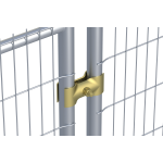 Standaardklem om bouwhekken met elkaar te verbinden met slot bout 42/42 mm, Versterkte uitvoering | Dikte: 4.5 mm | Boutlengte: 90 mm Bout/moer maat: 19