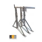 Plafondbokken uitschuifbaar tot 4,10 meter, in hoogte verstelbaar tot 75,5 cm