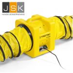 Axiaalventilator TTV 3000 + SP-T slang 305 mm, 7,6 m | Luchtverplaatsing 3.000 m³/uur | Luchtdruk max. 360 Pa | SKU: KIT0001843