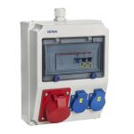 (Bouw)Aansluitkast - 1x CEE 16A 400V~2x Contactdoos Schuko 230V~ "WORMS" 062.012.0021