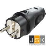 PCE 0511-SS Rubber contactstop 16A 2p + randaarde, zwarte ring