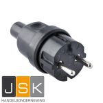 121686 Type 510 KERAF Volrubber contactstop 16A 250V~ klasse II (zonder aarde), Kleur Zwart ral 9005 Gewicht 78 g