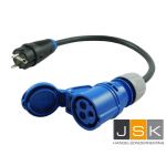 162163 | Verloopkabel 220V naar CEE 16A 3 polig 0.3 meter, 2,5 mm²