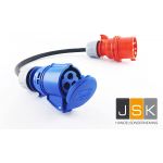 165163 - CEE Adapter CEE blue-16A - CEE-adapterkabel - 16A CEE plug drie-fasen naar 16A CEE blauwe koppeling één-fase