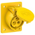PCE 413-4 | CEE-flanged socket sloping (70x85mm) 16A 3p 4h IP44/IP54