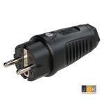 SIROX/PCE 0522-SS Taurus2 geaarde stekker 230 V zwart volrubber, voor aansluitdiameter tot 3G2,5 mm², nominale spanning: 250V~ nominale stroom: 16A - 802.410.01