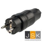 SIROX/PCE Profi stekker 2-polig, zwart, IP54, voor aansluitdiameter tot 3G2,5 mm², nominale spanning: 250V~ nominale stroom: 16A - 802.501.01