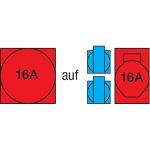 953.0142 Verloopadapter van 1x CEE 16A, 400V -> 2x Contactdoos 230V - 1x CEE 16A, 400V