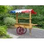 Haringkar eiken met houten wielen, Afmeting (L x B x H) 205 x 83 x 217 cm, Gewicht 80 Kg