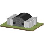 Zaagloods 5.00 X 6.00 meter, gesitueerd tussen 2 stuks 20Ft zeecontainers