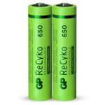 AAA batterij Oplaadbaar GP NiMH 650 mAh ReCyko 1,2V 2 stuks - GP Recyko+ 2 x AAA 650mAh 1.2V - 37418