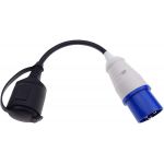 163162 CEE kabeladapter stekker naar geaarde koppeling IP44 spatwaterdicht I H07RN-F 3G2,5 / 16A voor camping, caravan en camper etc