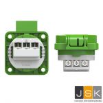 PCE 105-0u Reserve stopcontact haspels IP 54 blauw, flensmaat: 50 x 50 mm, incl. dunne flensdichting, afstand tussen de bevestigingsgaten: 38 x 38 mm, 601.050 Groen