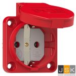 PCE 105-0r Reserve stopcontact haspels IP 54 rood, flensmaat: 50 x 50 mm, incl. dunne flensdichting, afstand tussen de bevestigingsgaten: 38 x 38 mm, 601.050 Rood