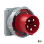 645-6 | CEE-flanged plug straight 125A 5p 6h IP67 POWER TWIST, dimensions (flange/fixing center): 120x120 mm / 100x100 mm