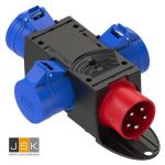 9437417 Compacte verdeler CEE 32A | 3x CEE 32A 400V 380V-400V van 1x 32A 5-polig naar 3x 32A 3-polig - 943.7417/127620