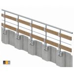 Leuningstaander Damwand Leuninghouder thermisch verzinkt, Sheet Piling Bracket, Spundwand-Halterung, Support de Palplanches