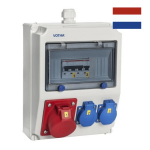 VOTHA® Kunststof Wandkast - bedraad "WORMS", 1x CEE 16A, 400 V~2x Steckdose 230V, NL62.012.0110