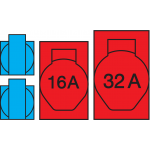 NL63.112.1110 VOTHA® WOLFSBURG wandverdeler - bedraad met 1x CEE 32A, 1x CEE 16A, 2x WCD'S 230 Volt - NL63.112.1110