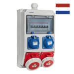 NL63.112.1110 VOTHA® WOLFSBURG wandverdeler - bedraad met 1x CEE 32A, 1x CEE 16A, 2x WCD'S 230 Volt - NL63.112.1110