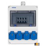 WORMS wandverdeler SIEMENS REG - bedraad met 4x Schuko wandcontactdozen 230V -> 4 C16 A 1-polig - 062.004.0040-SI