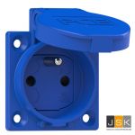 1040K0BS Safety socket P-NOVA+, 50x50 French/Belgian shutter IP54 side (blue) 108927
