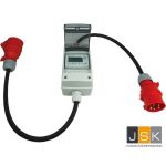 32A CEE - mobiler digitaler Stromzähler - geeicht - (mit Reset) IP44, 32A CEE 5-Pol Stecker auf 32A CEE 5-Pol Kupplung