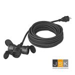 Verlengkabel 10 meter H07RN-F 3 G 1,5 mm² 3-voudige contrastekker met verend klapdeksel