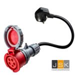 16A rood CEE naar Type G voor UK Adapter, IP67 beschermingsklasse, CE- en TÜV-gecertificeerd, 2 jaar garantie - 162165/67UK