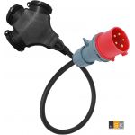 Cable Soolutions Adapters voor Rode CEE stopcontacten Rode mannelijke CEE-stekker 16A naar 3 Schuko vrouwelijke stekkers 16A - 165162/3