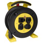 JUMBO kabelhaspel geel-zwart 40 meter kabellengte, 4 contactdozen, H07RN-F 3G1,5 mm² - 2251.514.1401