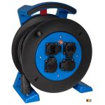 JUMBO kabelhaspel blauw-zwart 25 meter kabel, 4 contactdozen, H07RN-F 3G2,5 mm² - 2261.614.2251