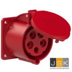 325-6V - CEE connector recht 32A IP44 | 5-polig 400V | 6h 32A Flens 70 x 70 mm | 603.256/103050 - EAN-Code: 4028232007570