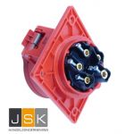 425-6F9V CEE-opbouwdoos 32A IP44, 5-polig, 400V, 6h, schuin 32A Flensmaat 92 x 100 mm Vernikkelde contacten | Inbouw-apparatenstekker 604.256-1V/103211 EAN: 4028232087634